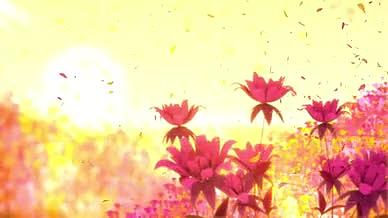 原创花朵水彩风舞台背景视频的预览图